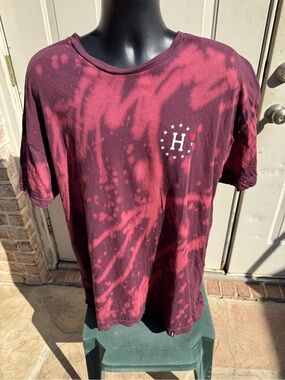 Huf, Short Sleeve, Maroon Tie-Dye, Size XL